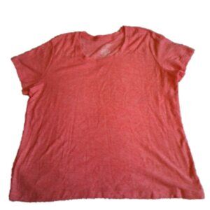 TIME AND TRU Women's Plus Size 3XG Orange Short Sleeve Lightweight Shirt Tee